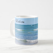 Mug Photo de l'océan Atlantique Nom personnalisé (Devant gauche)