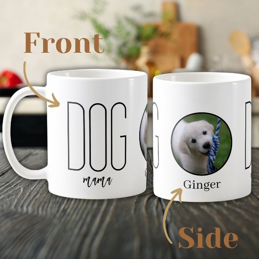 Mug Photo de Maman Chien Nom Café