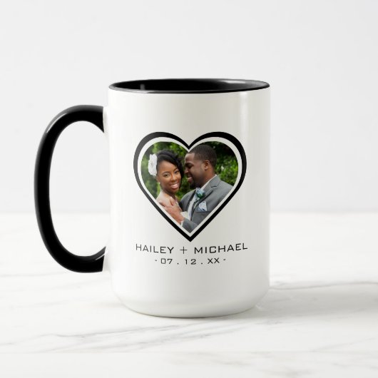 Mug Photo de mariage du cœur de jeunes mariés (Gauche)