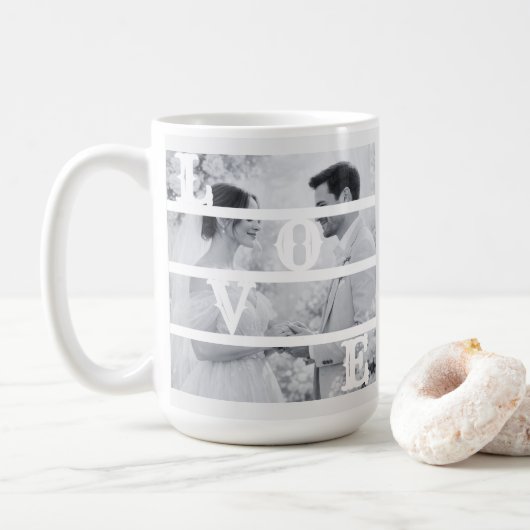 Mug Photo de mariage personnalisée "AMOUR" (Avec donut)