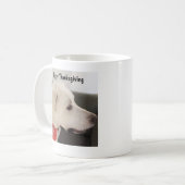 Mug Photo de mignon Chien Chien blanc Thanksgiving (Devant gauche)