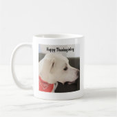Mug Photo de mignon Chien Chien blanc Thanksgiving (Gauche)