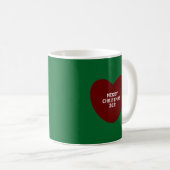 Mug Photo de mignon chien en train d'être enlacé Noël (Devant droit)