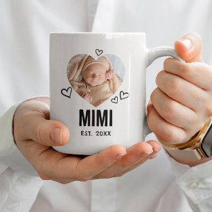 Mug Photo de Mimi esquissé avec cœur