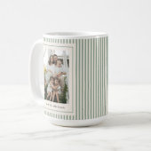 Mug Photo de Noël avec des rayures vertes (Devant gauche)