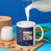 Mug Photo de Noël de la famille bleue moderne