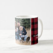 Mug Photo de Noël de plaid de Buffalo rouge et noir (Devant droit)