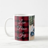 Mug Photo de Noël de plaid de Buffalo rouge et noir (Gauche)