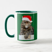 Mug Photo de Noël Humbug de chat avec Santa Hat (Gauche)