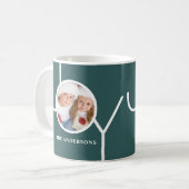 Mug Photo de Noël moderne vert (Devant gauche)