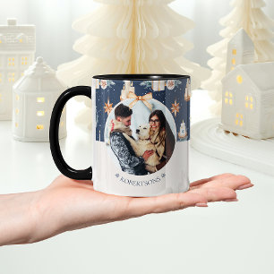 Mug photo de Noël personnalisé avec nom de famille