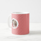 Mug Photo de Noël rayé de bonbon festif (Devant gauche)