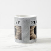 Mug Photo de nom de chien de compagnie gris moderne (Centre)
