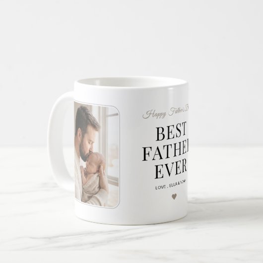 Mug Photo de Papa génial écriture chic moderne (Devant gauche)