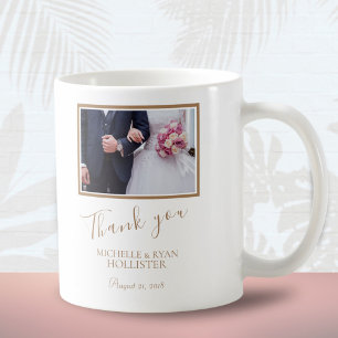 Mug Photo de remerciement de mariage élégant