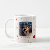 Mug Photo de Saint-Valentin Cœurs Rouges Mignons (Gauche)