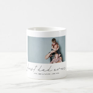 Mug Photo de script moderne de meilleur père de famil