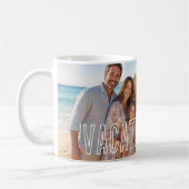 Mug Photo de vacances avec superposition de texte mode (Gauche)
