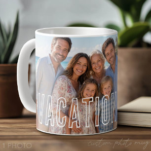 Mug Photo de vacances avec superposition de texte mode