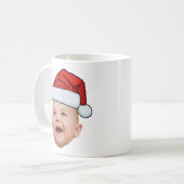 Mug Photo de visage de bébé personnalisé Noël du Père (Devant gauche)