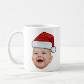 Mug Photo de visage de bébé personnalisé Noël du Père (Gauche)