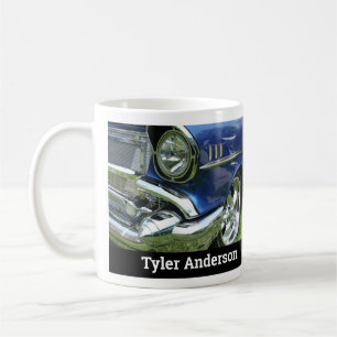 Mug Photo de voiture vintage Blue 1957 Chevy, nom pers