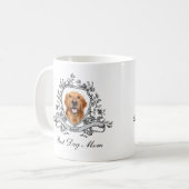 Mug Photo de votre chien dans une crête florale | Meil (Devant gauche)