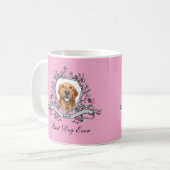 Mug Photo de votre chien dans une crête florale | Meil (Devant gauche)