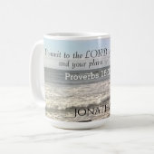 Mug Photo de Wavy Seashore Proverbes Bible Verse Ocean (Devant gauche)