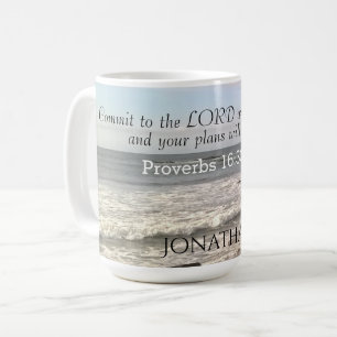 Mug Photo de Wavy Seashore Proverbes Bible Verse Ocean