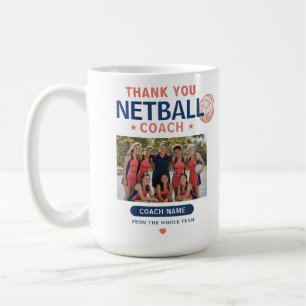 Mug Photo d'équipe moderne de netball Merci à l'entraî
