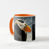 Mug Photo d'oiseau de mer de Puffin touffu (Devant gauche)