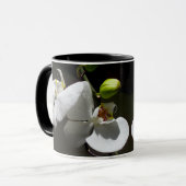Mug photo d'orchidée blanche, photo à fleurs blanches (Devant gauche)
