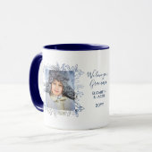 Mug Photo du cadre 2 de feuillage d'hiver (Devant gauche)