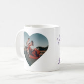 Mug Photo du coeur avec messages d'amour violet et rou (Devant gauche)