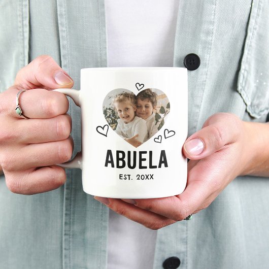 Mug Photo du cœur d'Abuela esquissé