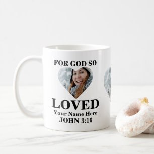 Mug Photo du coeur personnalisée Christian Bible Verse