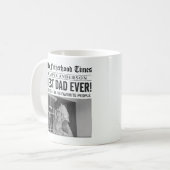 Mug Photo du journal personnalisé Best Papa Ever (Devant gauche)