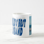 Mug Photo du mari avec texte bleu mer (Centre)