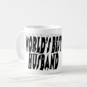 Mug Photo du mari avec texte noir (Devant gauche)