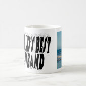 Mug Photo du mari avec texte noir (Centre)