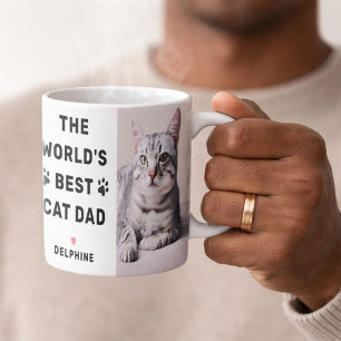 Mug Photo du meilleur papa chat du monde Noir