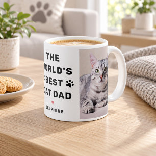 Mug Photo du meilleur papa chat du monde Noir