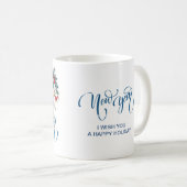 Mug Photo du Nouvel An Hiver en style bleu (Devant droit)