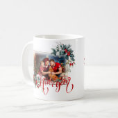 Mug Photo du Nouvel An hiver en style rouge (Devant gauche)