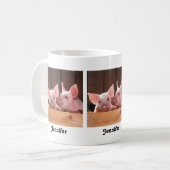 Mug Photo d'un animal de porcelets roses mignons (Devant gauche)