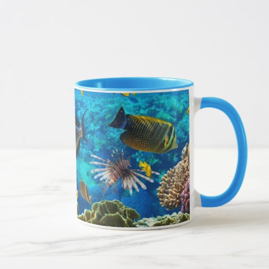 Mug Photo d'un poisson tropical sur un récif coralien (Droite)