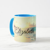 Mug Photo d'une plage à Sunrise (Devant gauche)