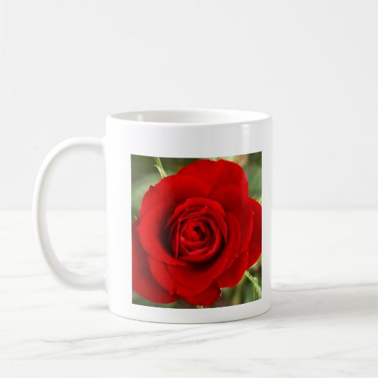 Mug Photo d'une rose rouge (Gauche)