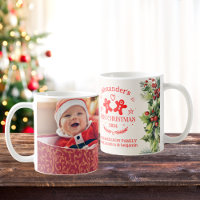 Photo Elegant Floral Baby's First Christmas
